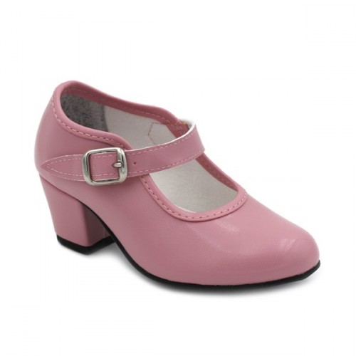 Zapatos sevillana en color rosa de Pasos de Baile. Hecho en España