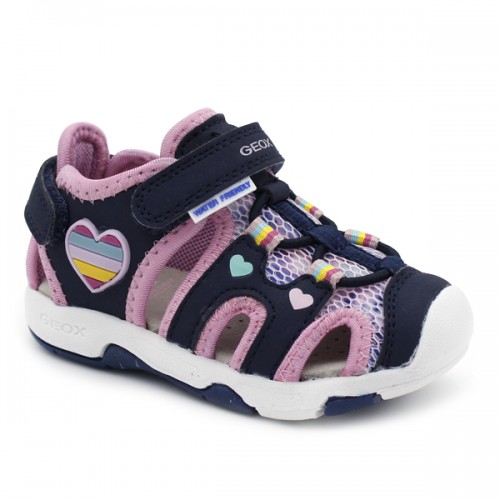 ir al trabajo Fraude comestible Girls sport sandals in pink or navy colour | Geox Multy B150DA