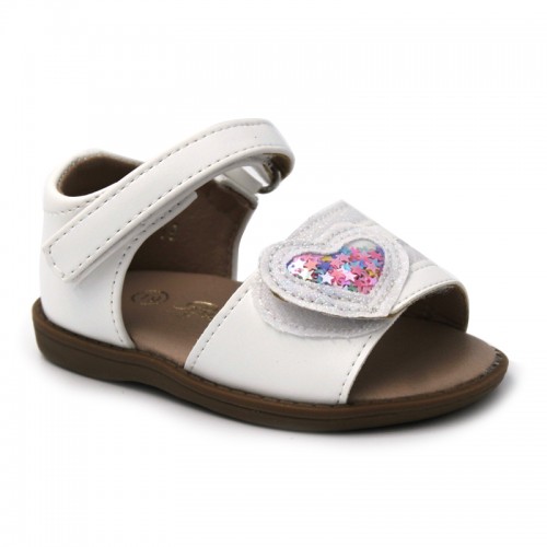 Girls white sandals wiuth velcro | BUBBLE KIDS 162
