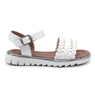 Girl's braided sandals BUBBLE KIDS C651 - White