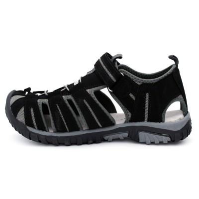 Men Leather insole sport sandals HURAN 1105 - Black