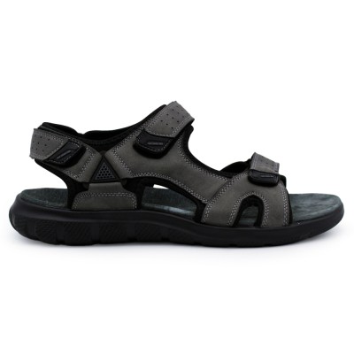Men leather insole sport sandals 6522 - Grey